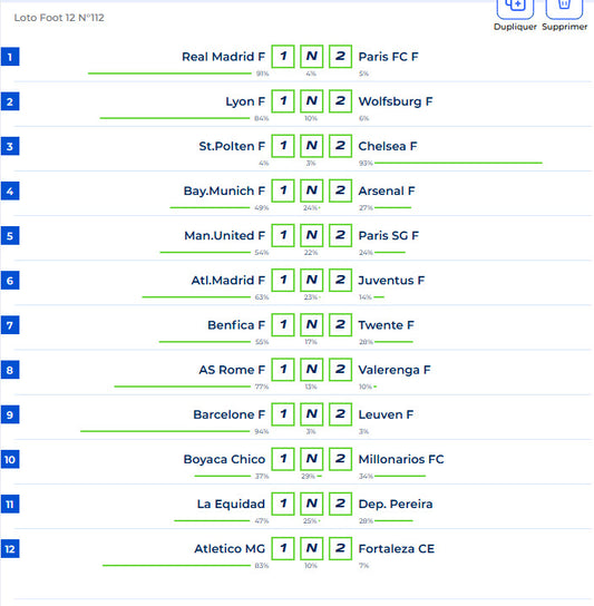 PRONOSTIC LOTO FOOT 12 - N°112 - MARDI 11 NOVEMBRE 2025 - MP4